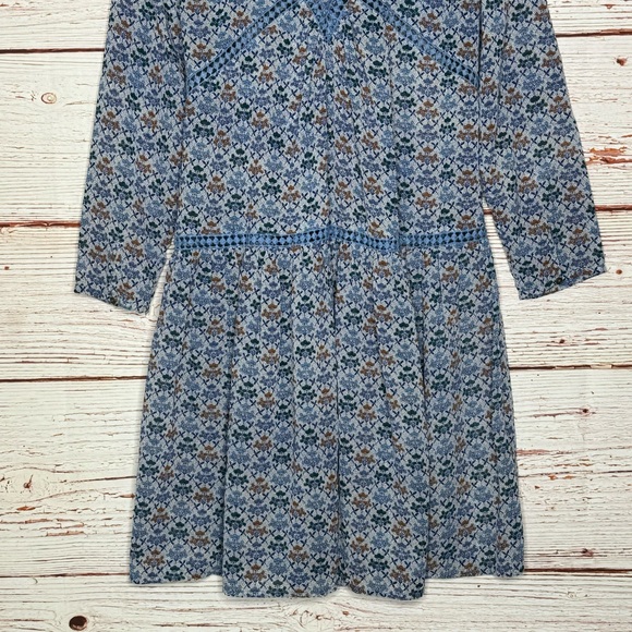 Anthropologie Holding Horses Betony Swing Dress in Blue Floral Sz 2 - Picture 13 of 14
